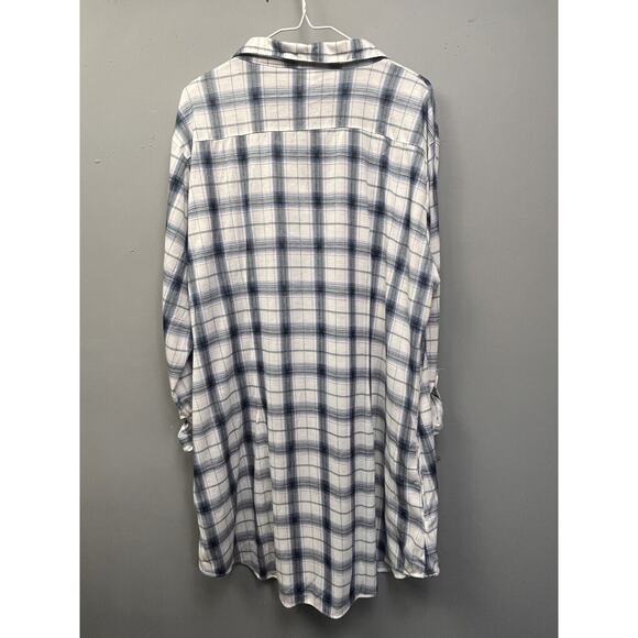 White Mark Couture Collection Shirt Dress Womens 3XL plaid pockets Button front - Picture 2 of 8